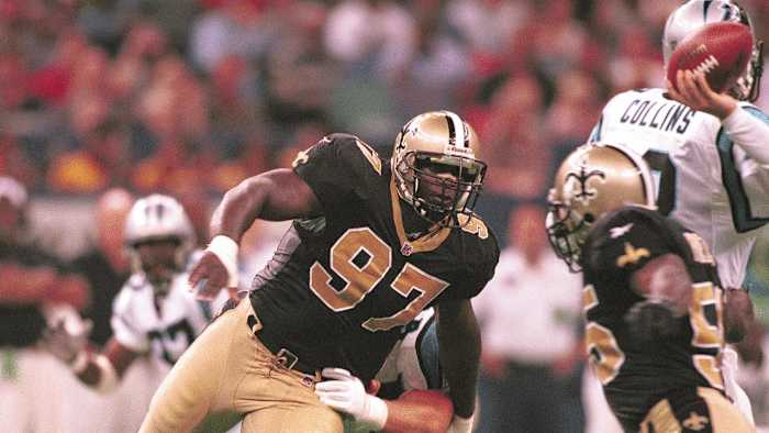 Former New Orleans Saints DT La'Roi Glover (97). Credit: neworleanssaintshistory.com
